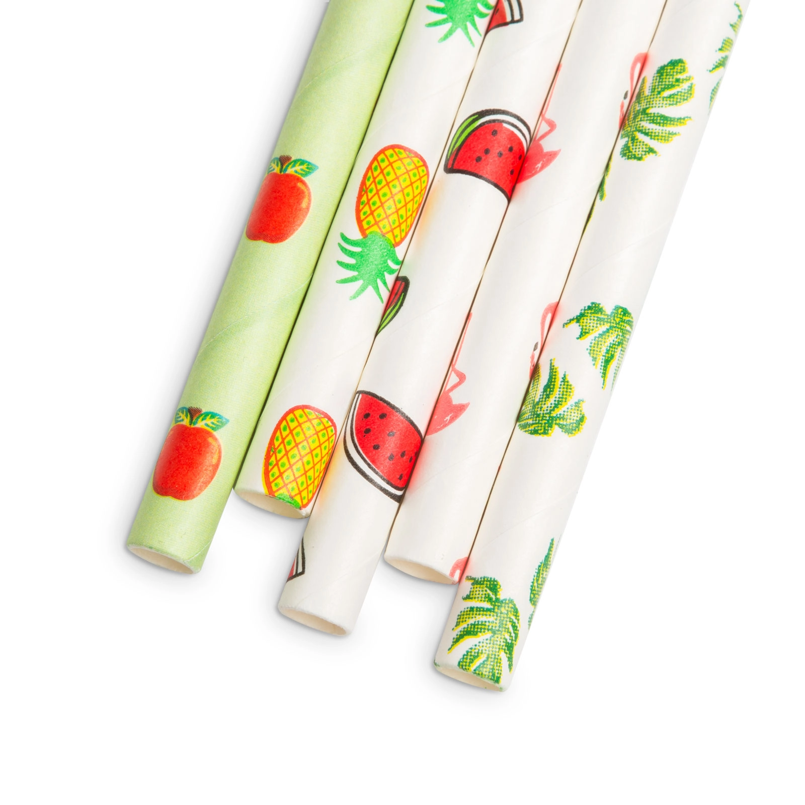 Papír szívószál nyári minta 25db – 197x6mm