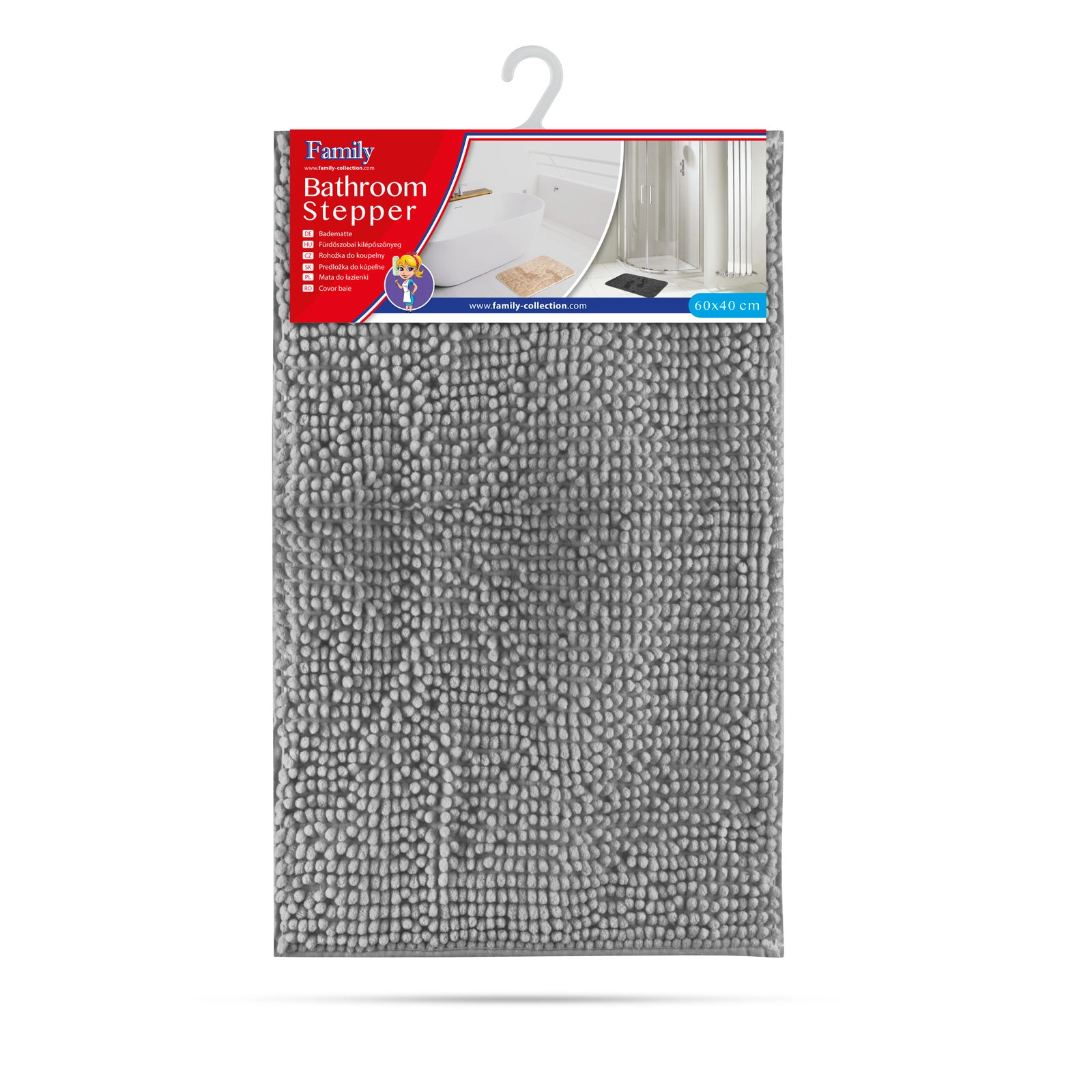 Fürdőszobai szőnyeg szürke 60x40cm