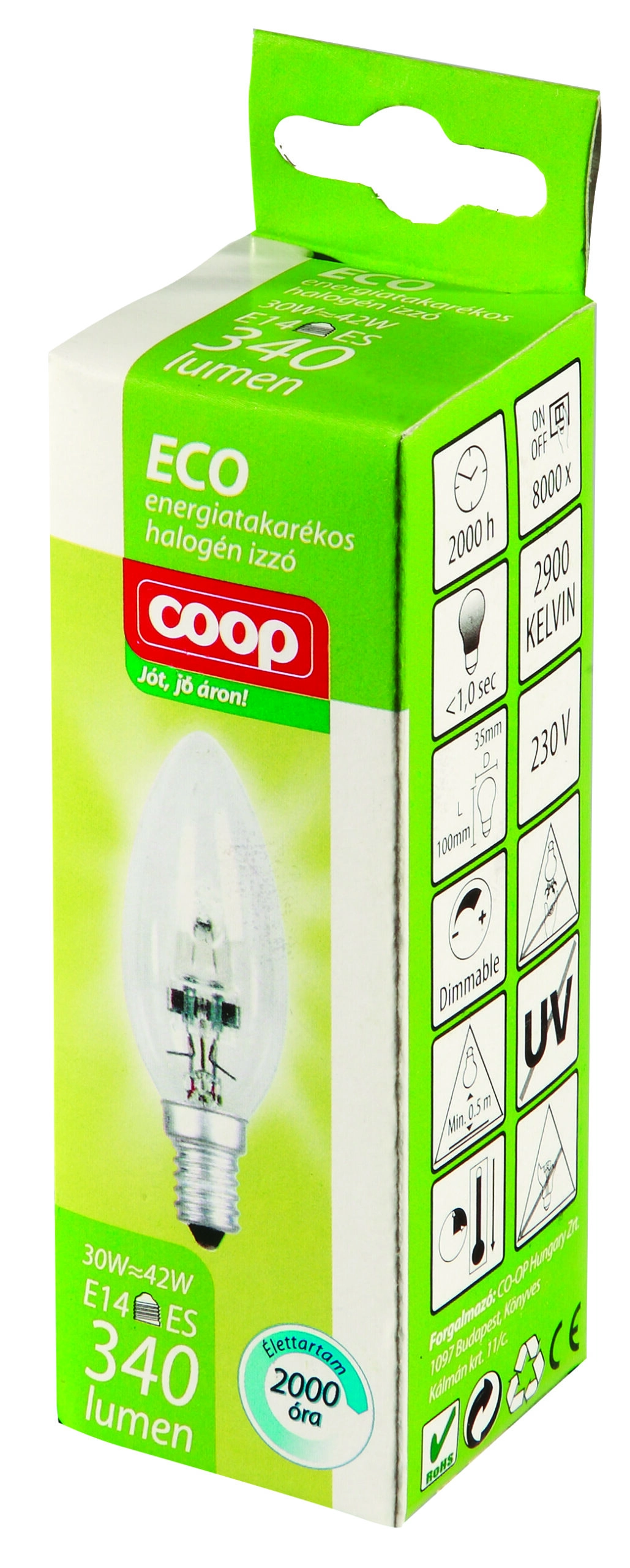 COOP HALOGÉN IZZÓ 30W E-14