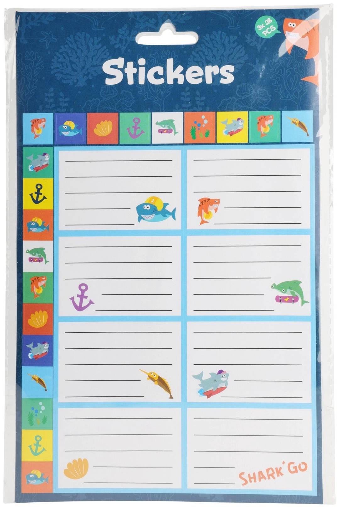 Füzetcímke cápás 24 db