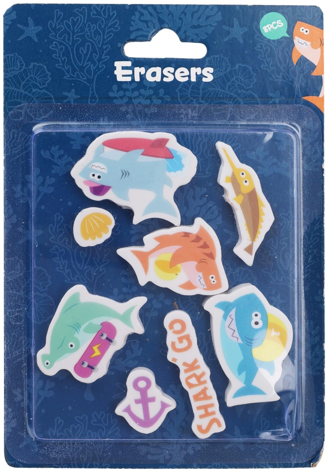 Radírgumi készlet cápás 8 db