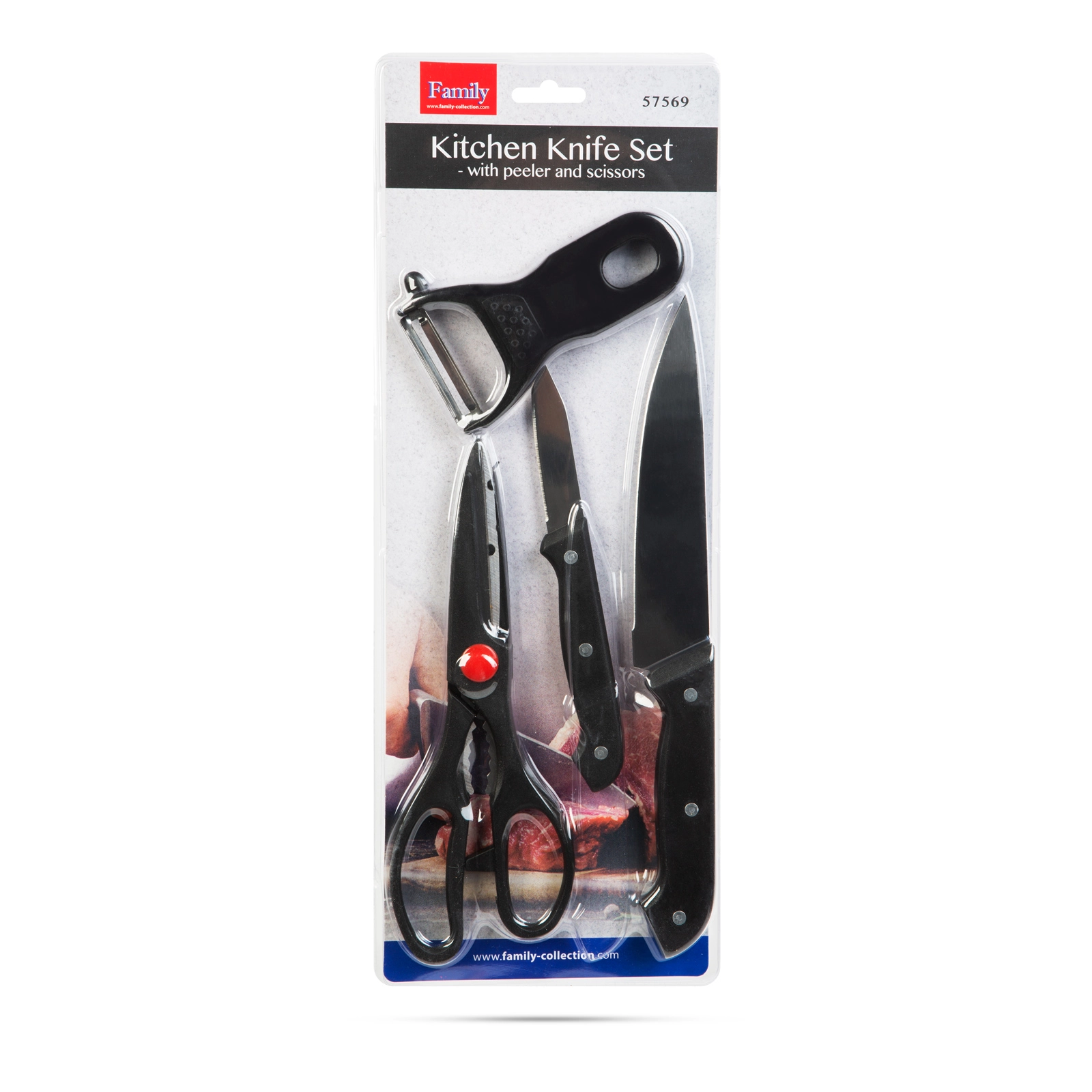 Konyhai késkészlet – hámozóval, ollóval