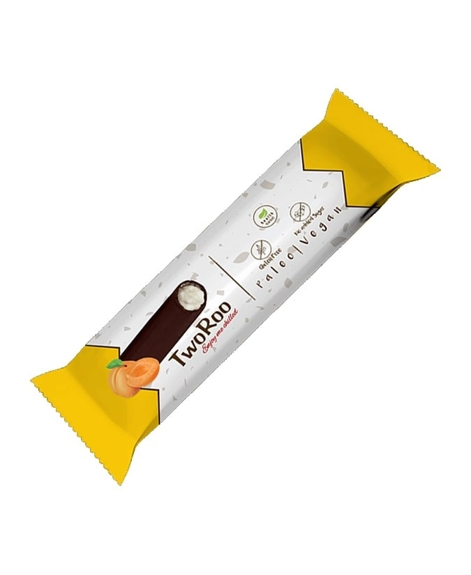 Health Market TwoRoo rúd liofilizált sárgabarackkal, étcsokoládéval mártva, eritrittel és steviával