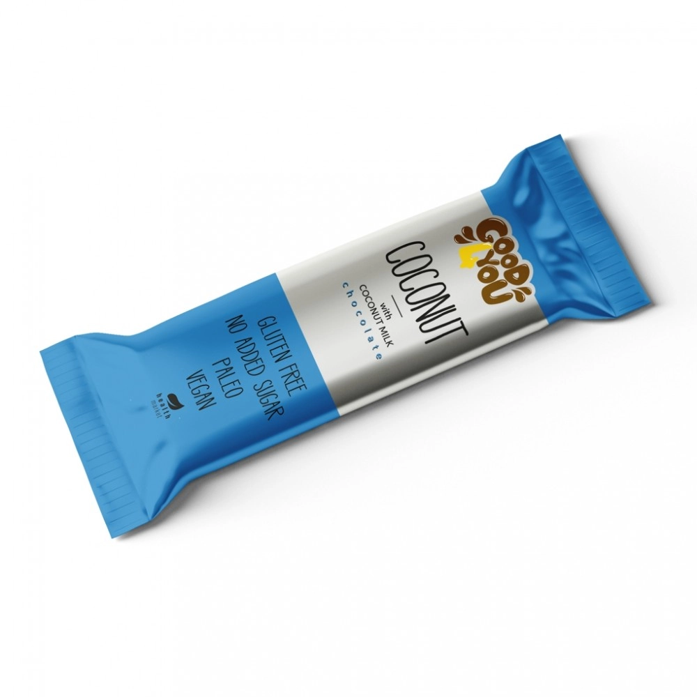 Health Market Good4You Kókuszos szelet kókusztejes csokoládéval mártva, eritrittel és steviával 25 g