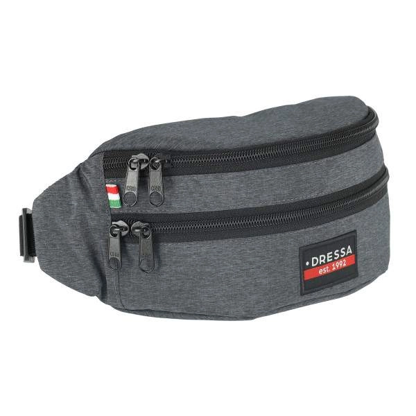 Dressa Bag vízlepergetős dupla cipzáros övtáska – sötétszürke