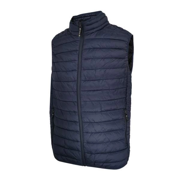 Dressa Basic könnyű tokba hajtható steppelt cipzáros férfi mellény – sötétkék