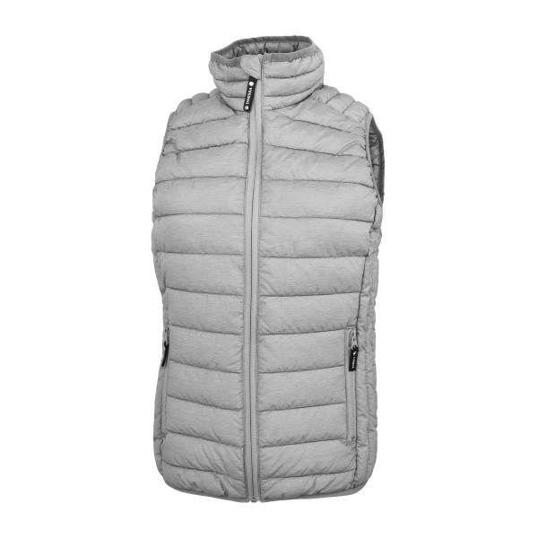 Dressa Basic könnyű tokba hajtható steppelt cipzáros női mellény – világosszürke