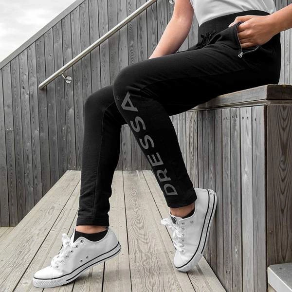 Dressa női cipzáros pamut melegítő nadrág – fekete