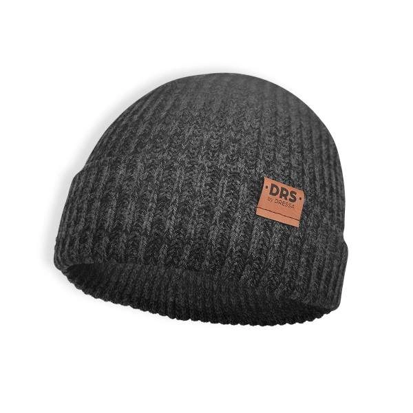 Dressa DRS Beanie kötött téli sapka – fekete-szürke