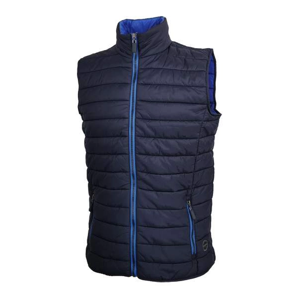 Dressa Sport könnyű steppelt cipzáros férfi mellény – sötétkék