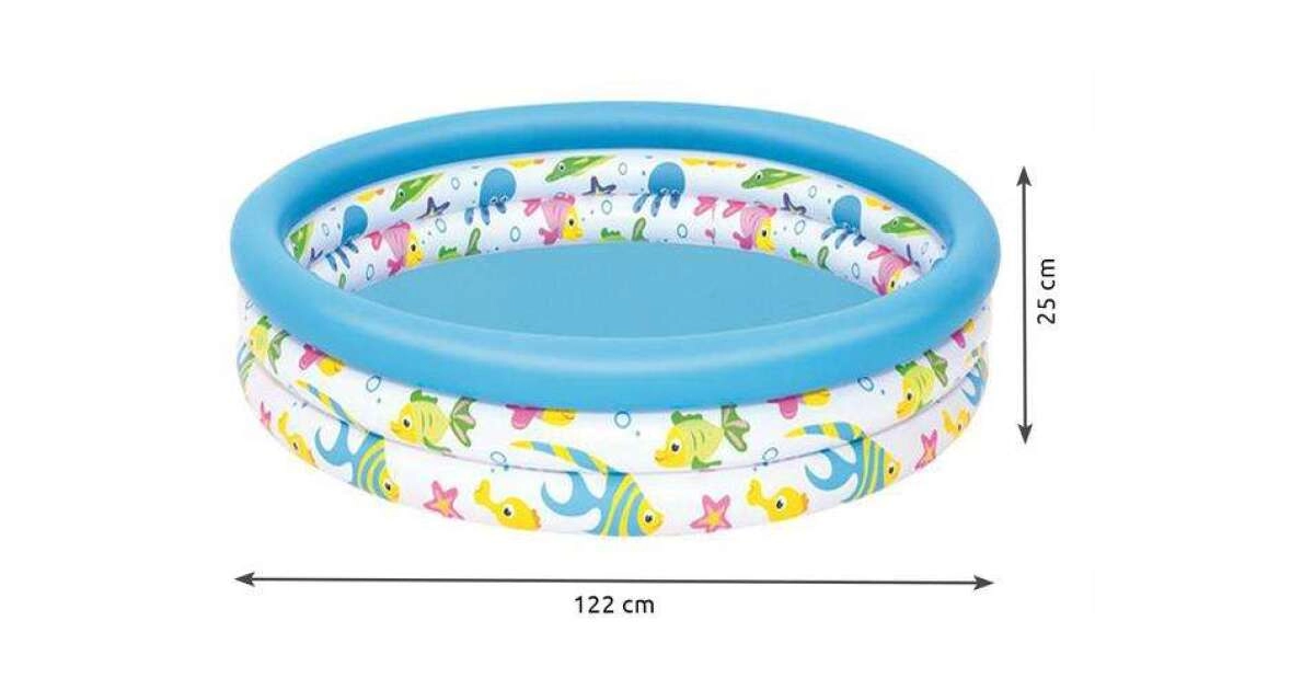 Felfújható gyerekmedence tengeri – 122×25 cm 140 L