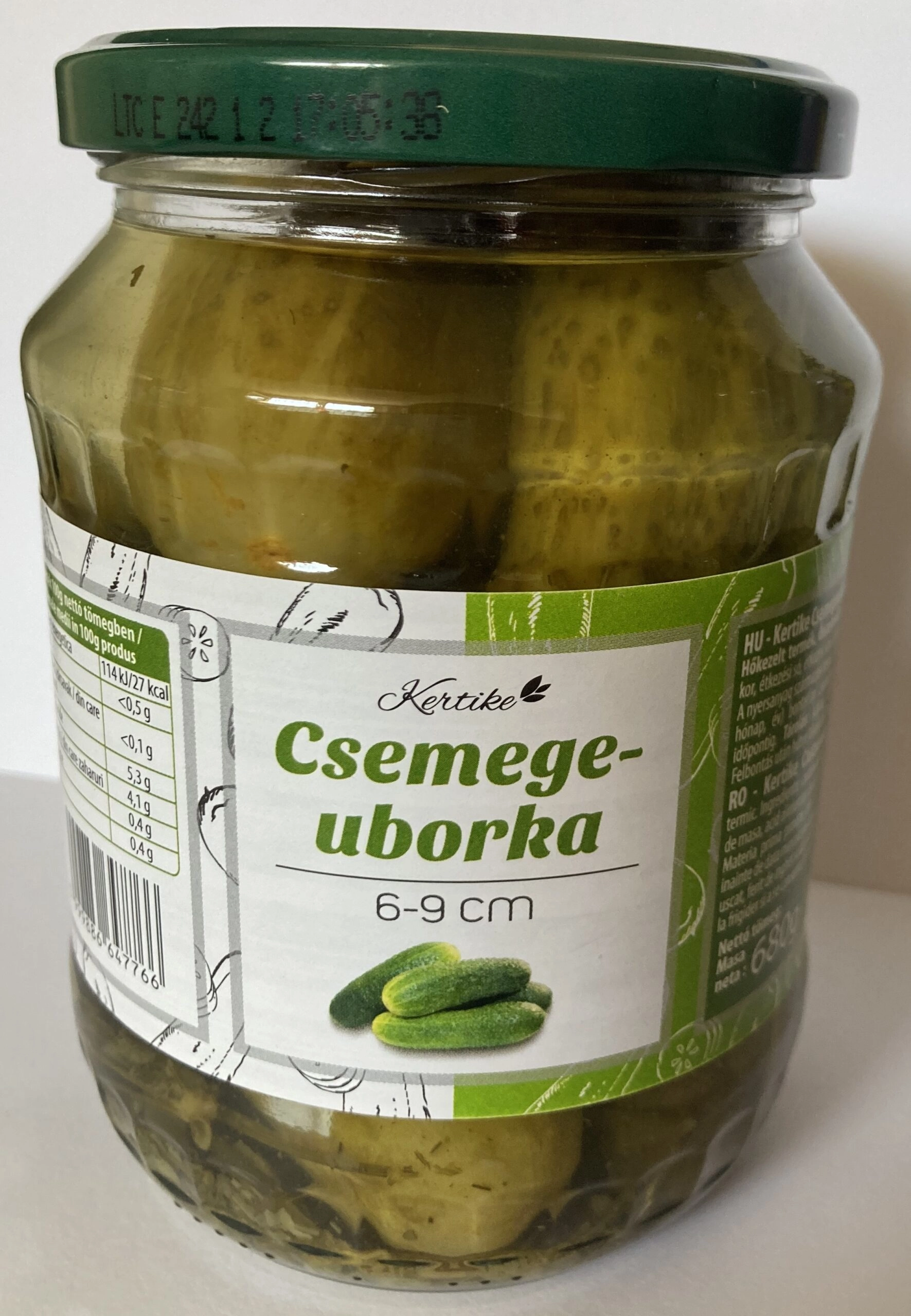 KERTIKE CSEMEGE UBORKA 6-9 CM 680/ 350G