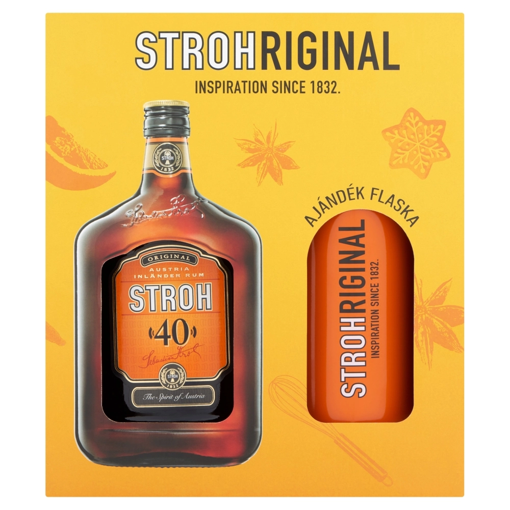STROH ORIGINAL RUM 40% 0.5L+FÉM FL+DD.